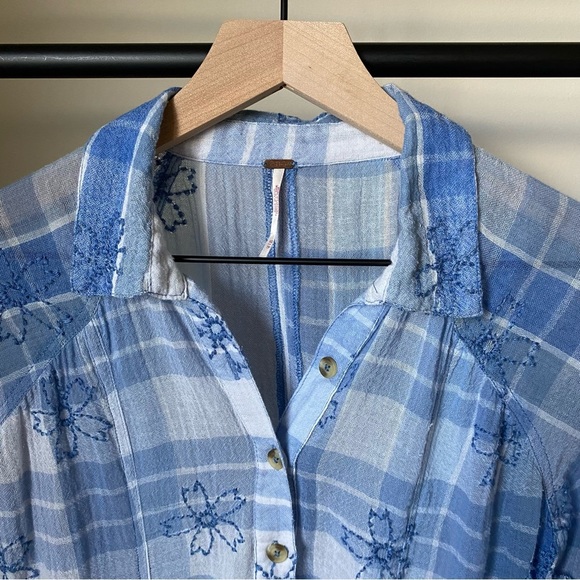 Free People Gingham Floral Tunic - Picture 2 of 7